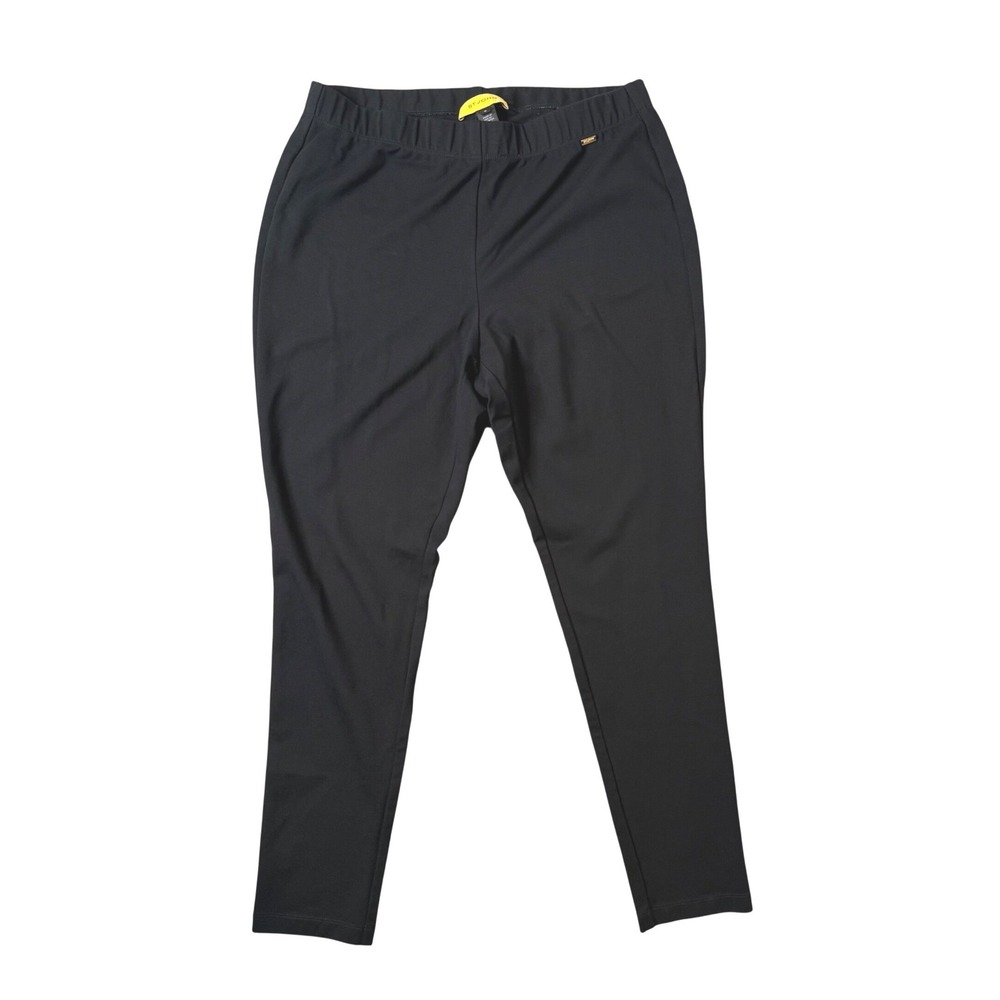 St John Black Pull On Stretch Pants Leggings Size M Quiet Luxury Capsule